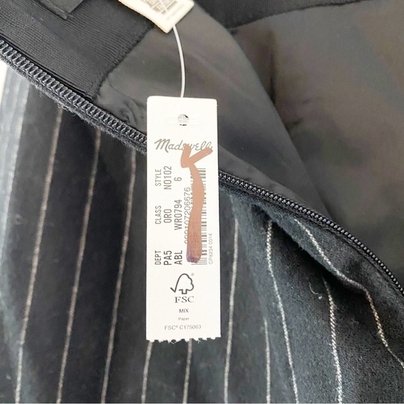 MADEWELL Pinstripe Wool Blend Mini Skirt Size 6 NEW Preppy - Picture 3 of 10